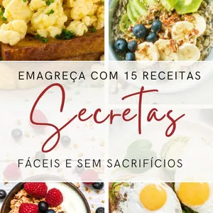 Imagem de capa para o Ebook Emagreça com 15 receitas secretas fáceis e sem sacrfícios