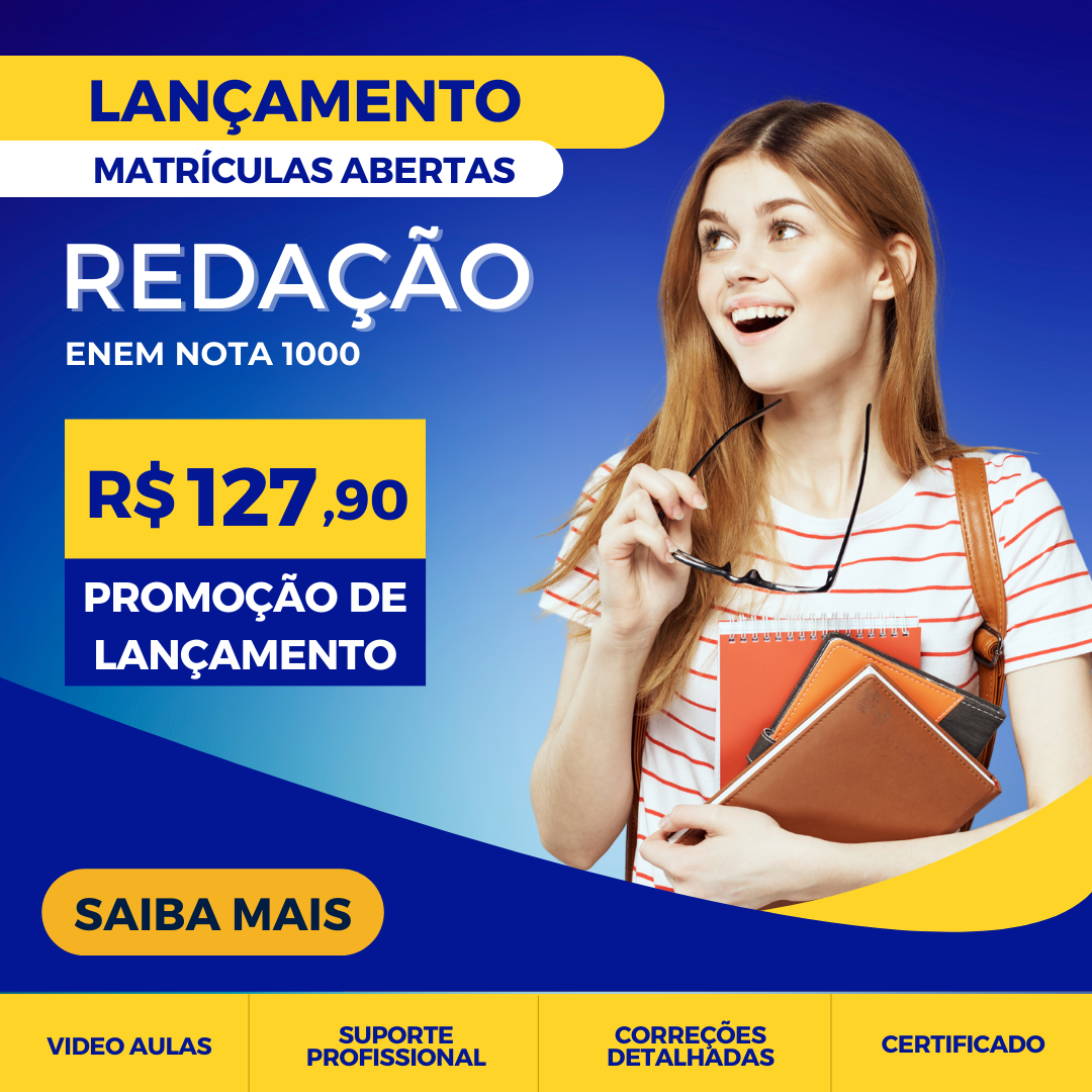 Imagem do curso Curso Prático  de Redação Enem  Nota 1000