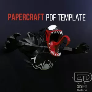 Imagen de portada para Ebook Venom Diseño Papercraft, Plantillas PDF para construir a mano, Arte de papel y manualidad para decoración de hogar, Bricolaje, 3DIER