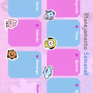 Imagem de capa para o Ebook Planner Semanal fofo - BTS 