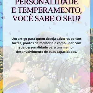 Imagem de capa para o Ebook PERSONALIDADE E TEMPERAMENTO, VOCÊ SABE O SEU?