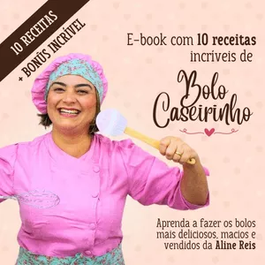 Imagem de capa para o Ebook E-book Bolos Caseirinhos Aline Reis