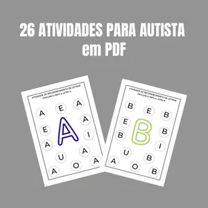 Imagem de capa para o Ebook Alfabeto Adaptado para Autistas – 26 Atividades em PDF para Imprimir