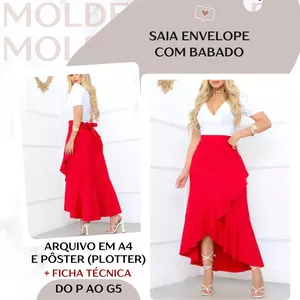Imagem de capa para o Ebook Saia Envelope com Babado - Molde em PDF