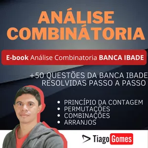 Imagem de capa para o Ebook 50 Questões de Análise Combinatória BANCA IBADE