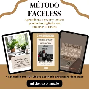 Imagen de portada para Ebook E-BOOK MÉTODO FACELESS (CONTIENE DERECHO DE REVENTA) + 3 BONOS DE REGALO ♥.