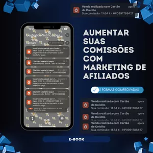 Imagem de capa para o Ebook 5 Maneiras de Aumentar Comissão - Marketing de afiliados