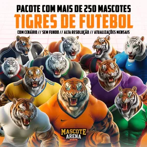 Imagem de capa para o Curso online Pacote Mascotes de Futebol - Tigres - MascoteArena