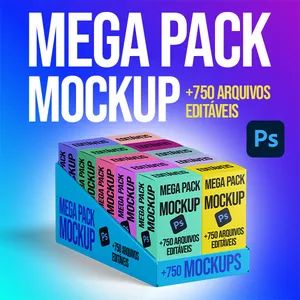 Imagem de capa para o Curso online Mega Pack de Mockup para photoshop