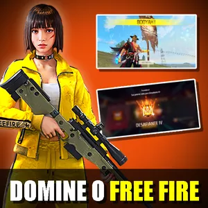 Imagem de capa para o Ebook As 50 MELHORES DICAS para DOMINAR o FREE FIRE em 2024!