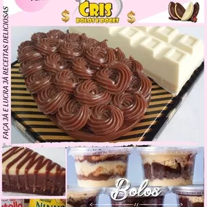 Imagem de capa para o Ebook Receitas de Sucesso: Bolo de Fatias, Bolos no Pote &amp; Ovos de Colher Do Zero ao Sucesso na Confeitaria!"