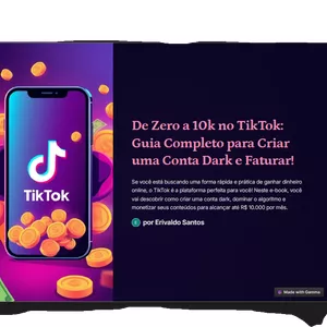 Imagem de capa para o Ebook de zero a 10k no tiktok