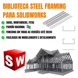 Imagem de capa para o Ebook Biblioteca De Perfis Para Steel Framing Para Solidworks