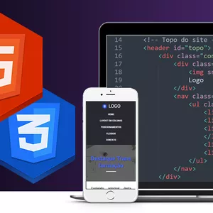Imagem de capa para o Curso online Crie sites Responsives e Completos do Zero com HTML5 e CSS3