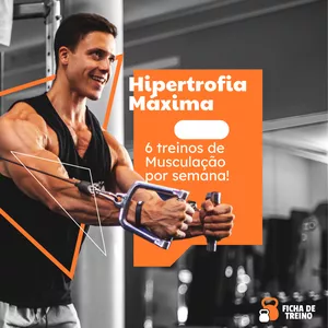 Imagem de capa para o Ebook Ficha de treino Hipertrofia Máxima 