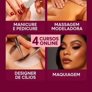 Curso Fórmula da Beleza Online – 4 Cursos Profissionais de Estética com Certificado | Manicure, Maquiagem, Cílios e Massagem