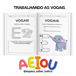 Imagem de capa para o Ebook Trabalhando Vogais AEIOU
