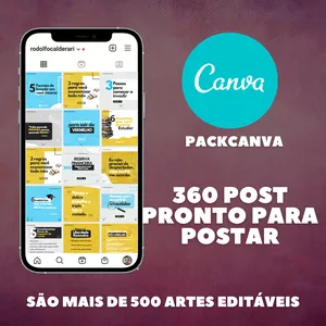 Curso Pack Canva 360 posts prontos e editáveis