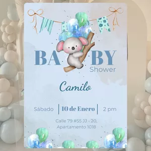 Imagen de portada para Ebook Invitación editable Baby Shower – Koala Azul