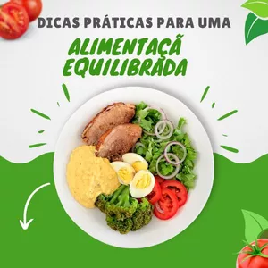 Imagem de capa para o Ebook Guia de dicas Práticas Para Uma Alimentação Equilibrada