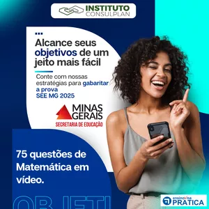 Imagem de capa para o Curso online SEE-MG 2025 – Matemática para Professor: 75 Questões Comentadas (Consulplan)