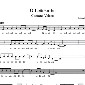 Imagem de capa para o Ebook O Leãozinho (Caetano Veloso) | Partitura Facilitada em Dó Maior
