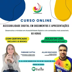 Imagem de capa para o Curso online Acessibilidade Digital em Documentos e Apresentações - Turma 2