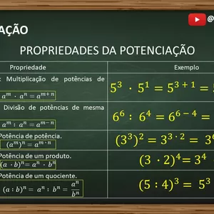 Imagem de capa para o Curso online Aula 02 - Potenciação PROPRIEDADES DA POTENCIAÇÃO.