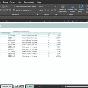 Imagem de capa para o Ebook Planilha Quantitativo de Materiais