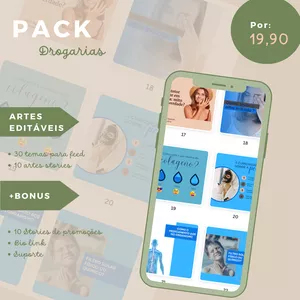 Imagem de capa para o Curso online Pack canva drogaria 