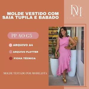 Imagem de capa para o Ebook MOLDE VESTIDO TULIPA COM BABADOS