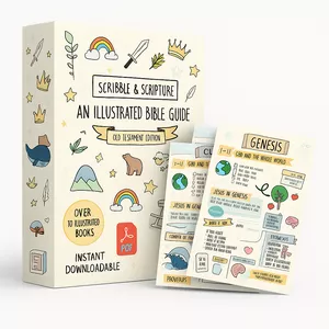 Cover image for Ebook Scribble &amp; Scripture: Illustrated Bible Guide (Old &amp; New Testament)