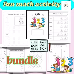 Cover image for Ebook Fun Numbers, Math Workbook, Tracing, Addition, Subtraction, and Puzzle Activity