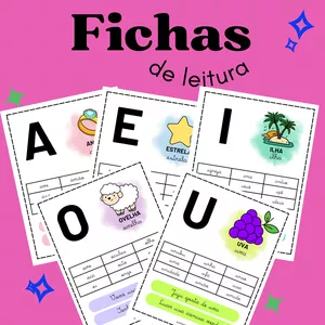 Imagem de capa para o Ebook FICHAS DE LEITURA - VOGAIS