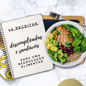 Imagem de capa para o Ebook Ebook com 50 receitas saudáveis e com contagem de macronutrientes!!