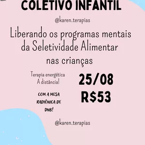 Imagem de capa para o Evento online Liberando a seletividade alimentar nas crianças 25/8 @karen.terapias