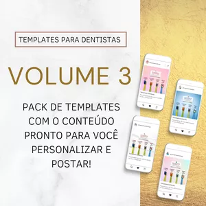 Imagem de capa para o Curso online VOLUME 3 - Templates Editáveis para Dentistas
