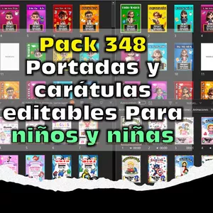 Imagen de portada para Curso online Pack de 348 PORTDAS Y CARÁTULAS EDITABLES  en PowerPoint para NIÑOS Y NIÑAS