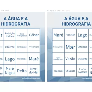 Imagem de capa para o Ebook BINGO DE GEOGRAFIA ÁGUA E HIDROGRAFIA