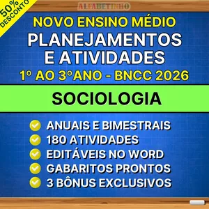 Imagem do curso SOCIOLOGIA - Planejamentos e Atividades - Ensino Médio - BNCC 2026