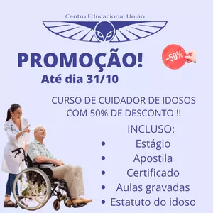 Imagem de capa para o Ebook Curso de Cuidador de Idosos + Estágio Incluso em SP