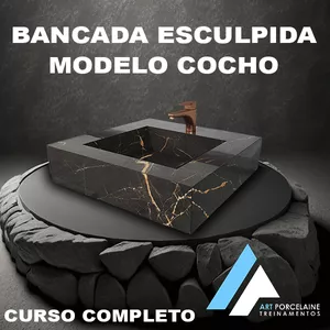 Imagem de capa para o Curso online Curso Completo Bancada Esculpida Modelo Cocho