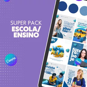 Imagem de capa para o Ebook TEMPLATES PARA ESCOLA/ENSINO - 15 CONTEÚDOS EDITÁVEIS NO CANVA 