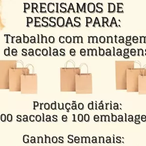 Imagem de capa para o Ebook Trabalhe com montagens de SACOLAS DE PAPEL