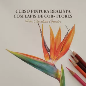 Imagem de capa para o Curso online Curso Pintura Realista Flores- Lápis de Cor
