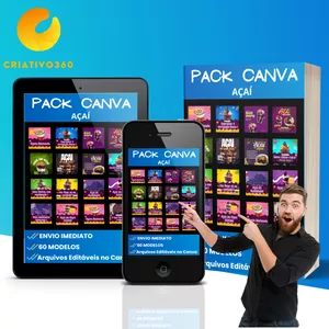 Imagem de capa para o Curso online Pack de 60 Artes exclusivas de Açaí para Redes Sociais