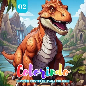 Imagem de capa para o Ebook Arco-Íris Jurássico para Pintar