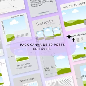 Imagem de capa para o Ebook CANVA PACK DE 80 POSTS EDITÁVEIS