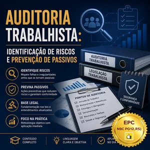 Imagem do curso AUDITORIA TRABALHISTA: IDENTIFICAÇÃO DE RISCOS E PREVENÇÃO DE PASSIVOS (Pontuação no PEPC) - GRAVADO - 27 a 28/07/2026