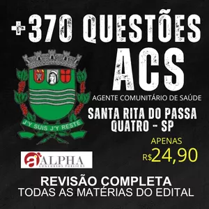 Imagem do curso SANTA RITA DO PASSA QUATRO/SP - AGENTE COMUNITÁRIO DE SAÚDE (ACS) 